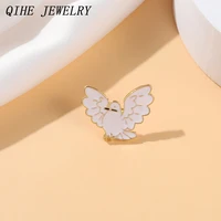 white dove bird enamel pins wings flying cute brooches badge lapel pin accessories backpack gift jewelry wholesale dropshipping