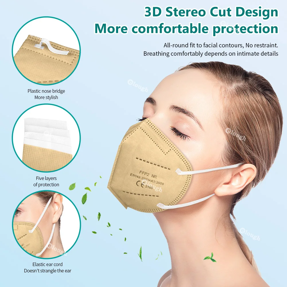 10-100PCS Mask FFP2 Respirator KN95 Mascarilla Fpp2 Homologada 5 Ply Mascarillas FP2 Black Masks Adult Facial Dust Protect FFP3 |