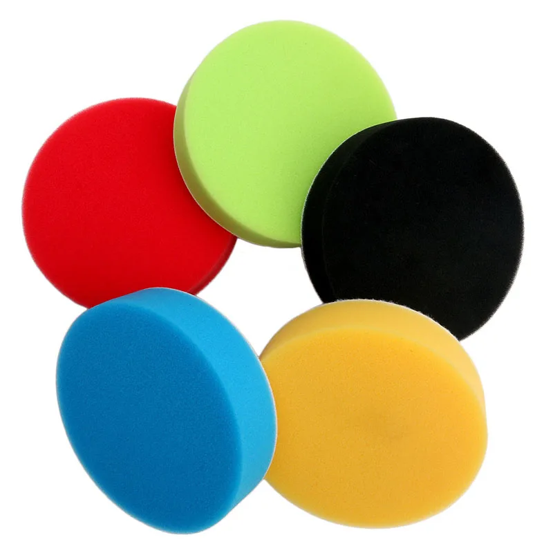 

K0AF Hot 5PCS 5" Flat Sponge Buff Buffing Pad Polishing Kit Car Polisher