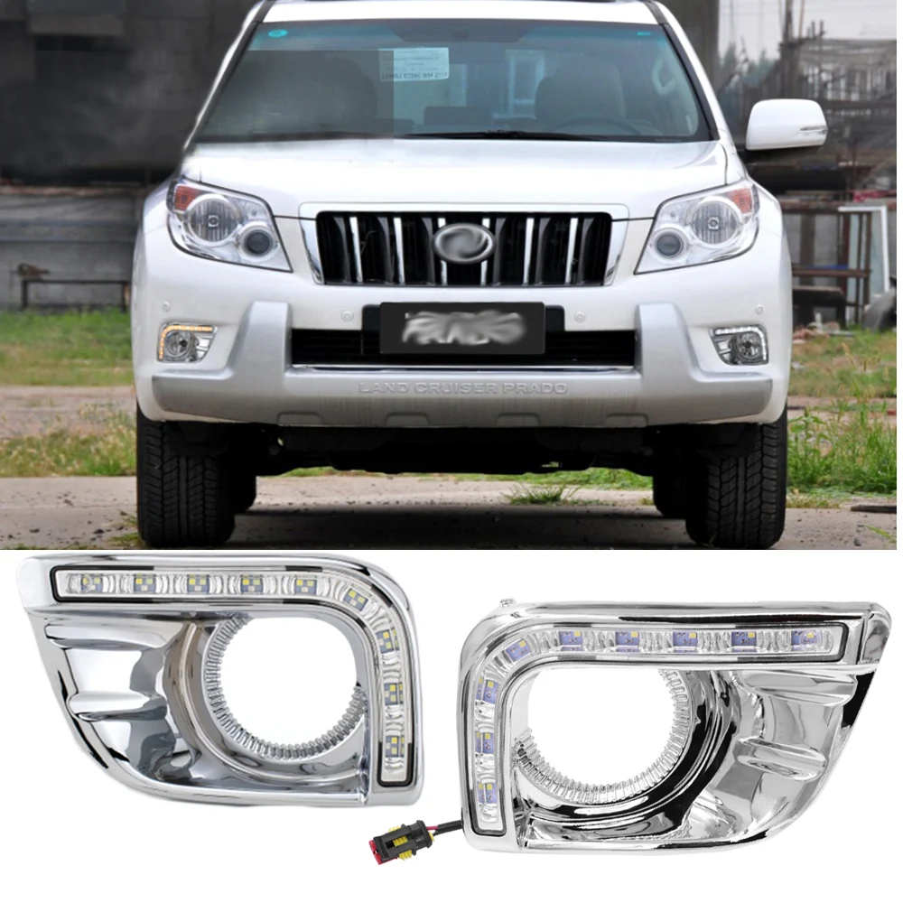 2 шт. для Toyota Prado FJ150 LC150 2010 2011 2013 Land Cruiser 2700 Автомобильный светодиодный DRL дневные