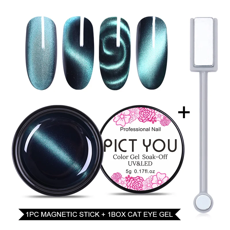 Set 7 PICT YOU Laser Magnetic 5D гель для кошачьих глаз замачиваемый УФ светодиодный гель лак для ногтей длительный срок 5 мл; Гель-лак для ногтей магнитный лак для ногтей - Цвет: Set 7