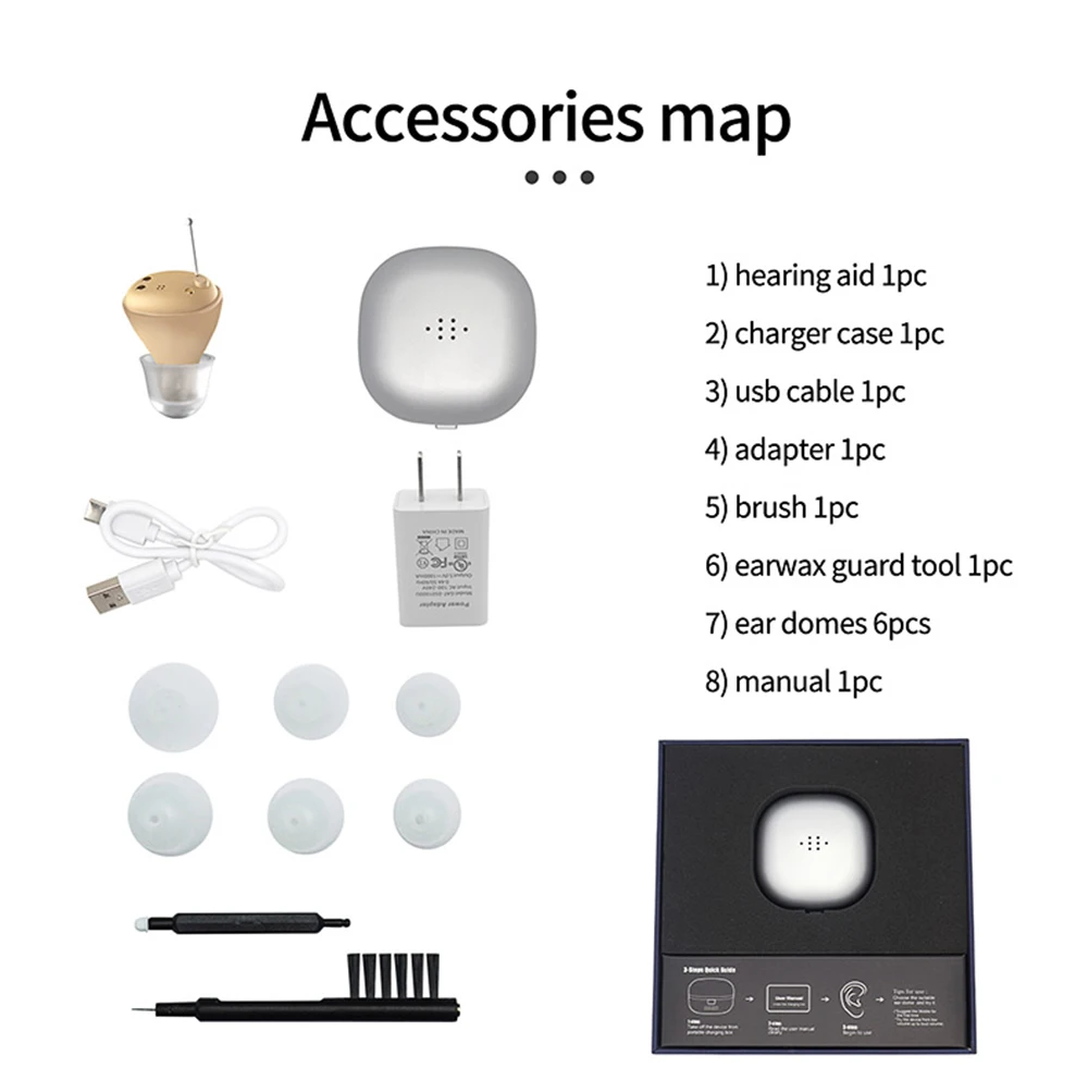 4 Каналы лучший цифровой Перезаряжаемые слуховой аппарат Невидимый наушники с