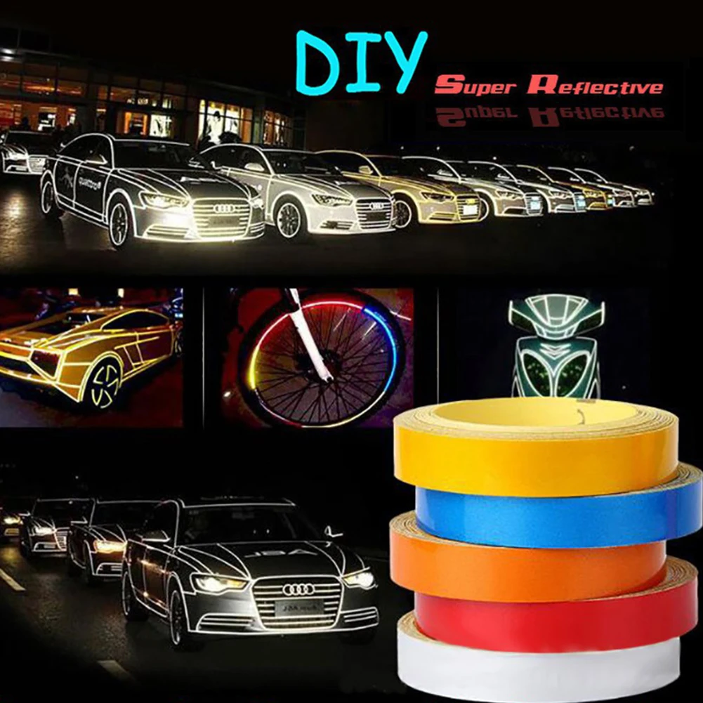 

1Pcs 5m Motorbike Car Reflective Rim Tape Wheel Sticker Trim Motorcycle Luminous Shipping Fast delivery Dropshipping