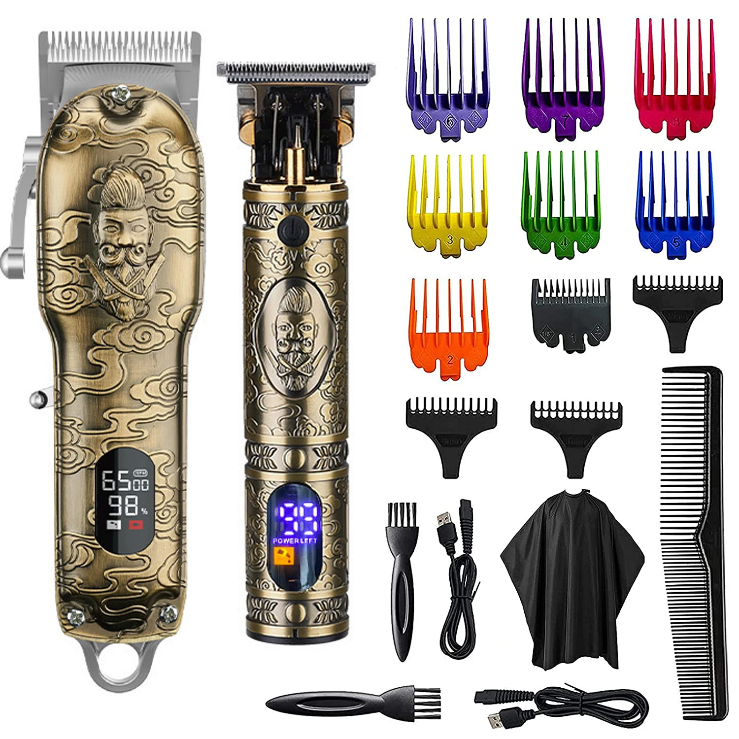 

Professional Barber LED Hair Trimmer All Metal Electric Hair Clipper Rechargeable Man Haircut Machine Men Beard Men's Trimmer