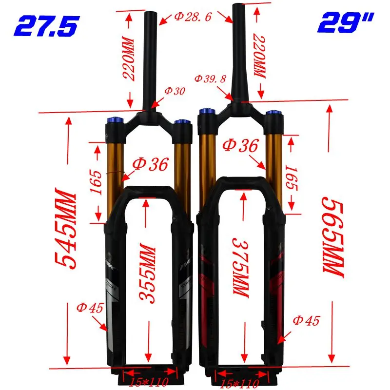 Подвесная вилка для горного велосипеда амортизационная размер 27 5 дюйма 29 дюймов