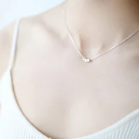 new silver plated three way necklace fashion geometric shape pendant clavicle chain womens simple exquisite jewelry gift