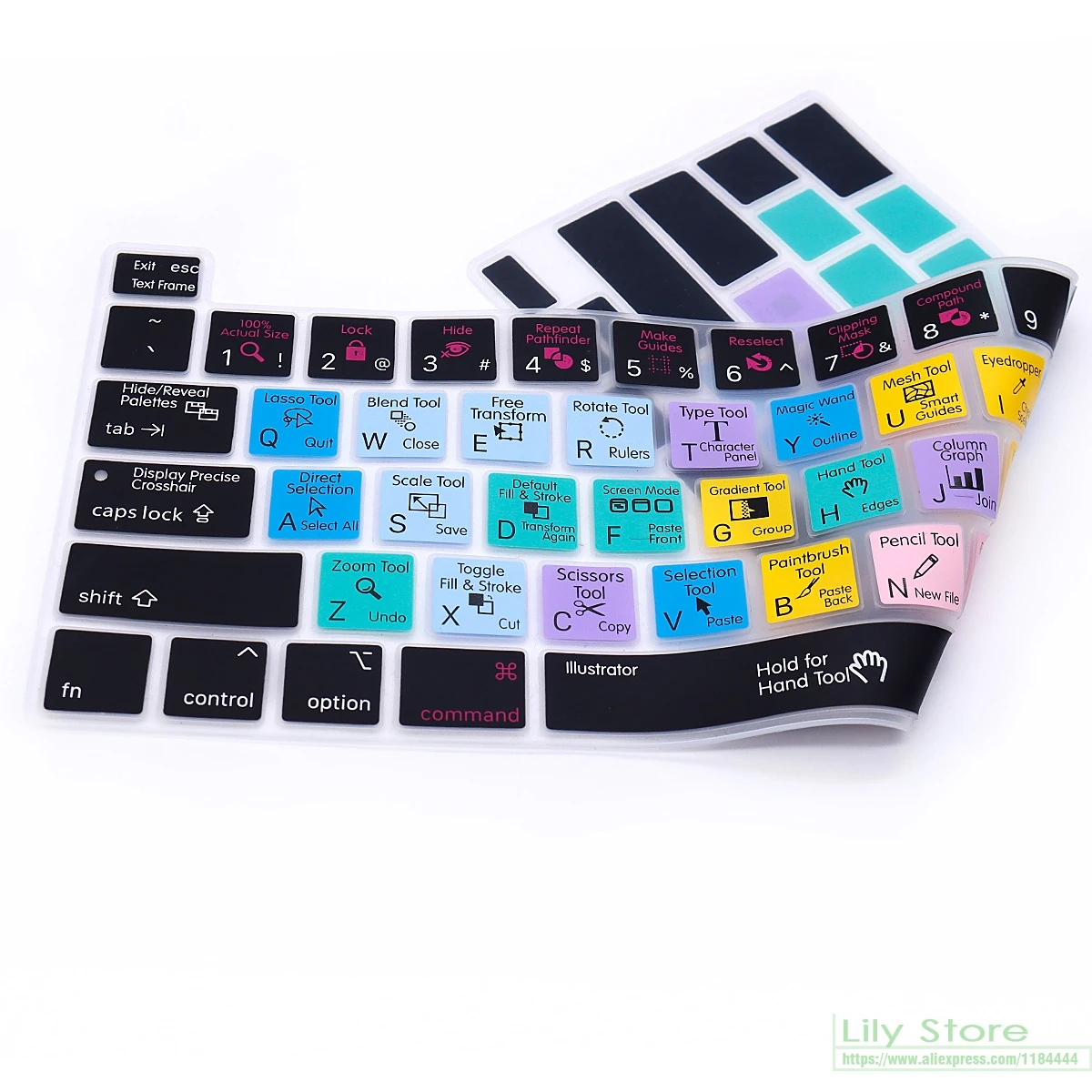 Чехол для клавиатуры с клавишами быстрого доступа AI illustrator MacBook Pro M1 13 2020 A2289 A2251 A2338