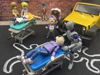 mini telescopic stretcher bed gashapon toys emergency scene model ornament doll accessories creative toys children gifts