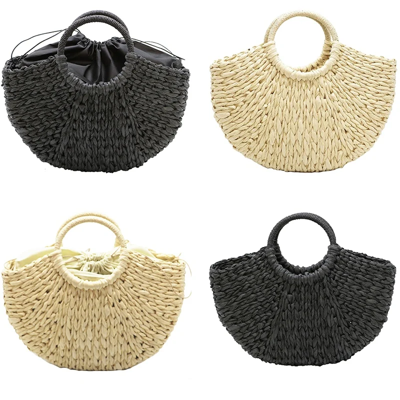 Пляжная сумка ручной работы круглая соломенная большая сумка-мешок летние сумки