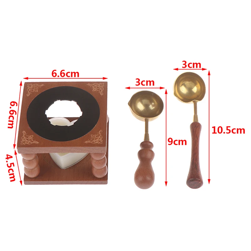 

1 Pieces Retro Sealing Wax Furnace Stove Pot Wood Sealing Wax Spoon Stamp Craft Gift