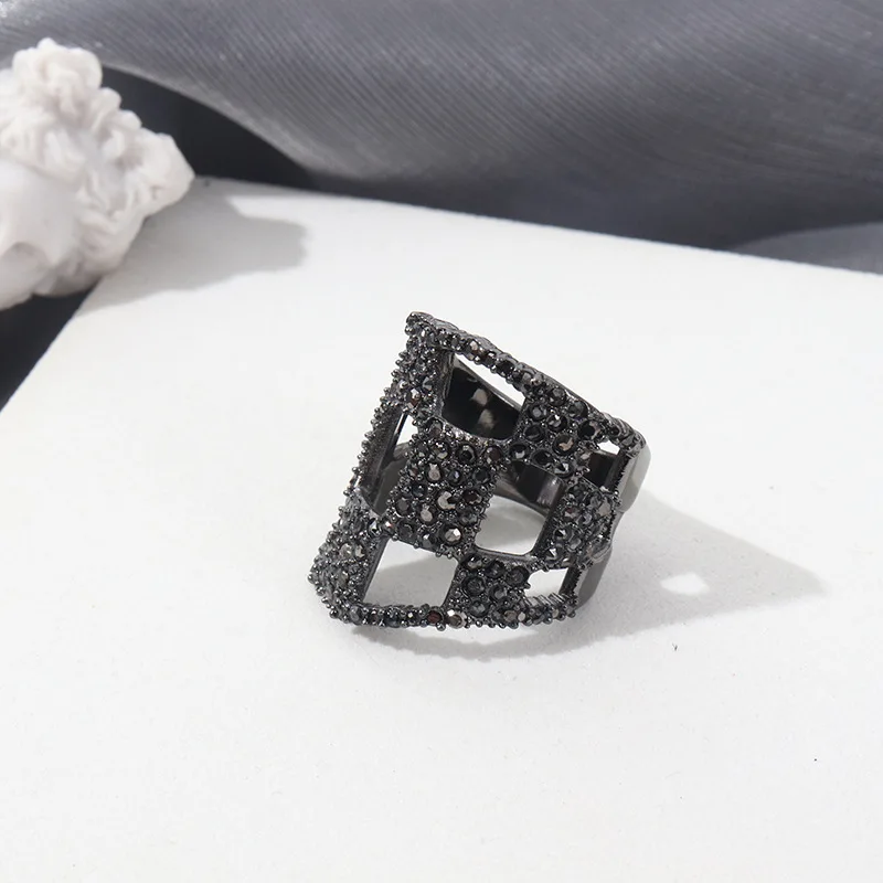 

Простая мода в Европе и Америке, элегантное кольцо с бриллиантами в уличном стиле