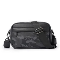men small black camouflage pu leather shoulder crossbody bag male fashion satchels messenger sling bag high quality man bag 2021