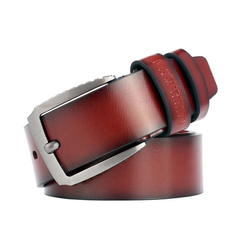 

CKobj Cowhide Men's Premium Belt Men's Belt New Fashion Classic Retro Pin Buckle Leather Large Size 95-125CM Belt Men