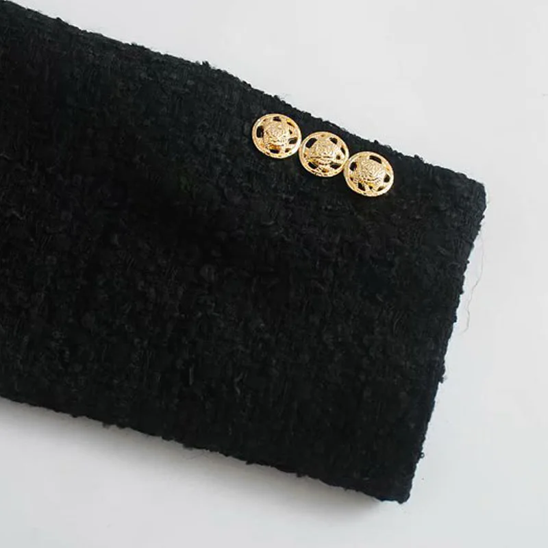 

Za Black Double Breasted Cropped Blazer Women 2020 Fashion Women Blazer Long Sleeve Office Lady Business Coat Female Retro Tops