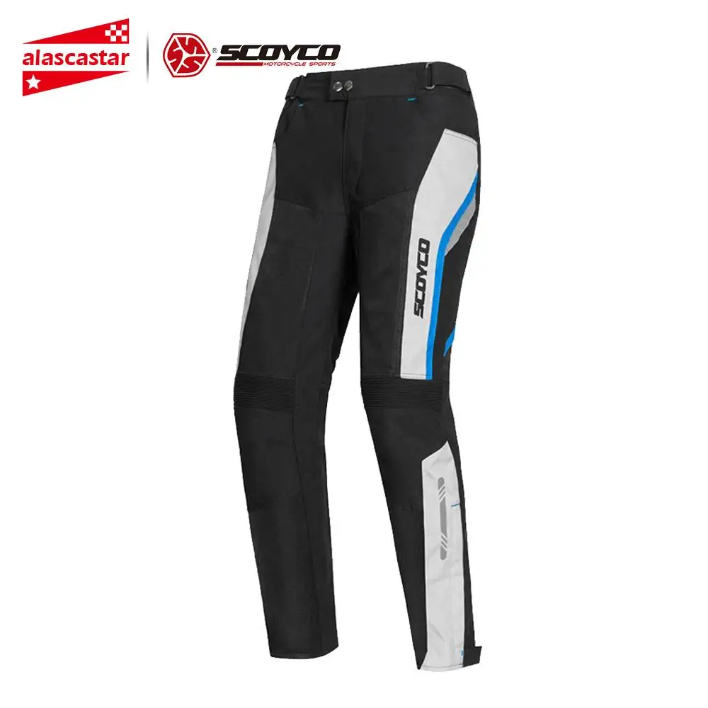 P065 blue pants SCOYCO летняя мотоциклетная куртка мужская сетка Chaqueta Moto куртка Защитное снаряжение Светоотражающая мотоциклетная Защита Куртка для мотокросса - Цвет: P065 blue pants