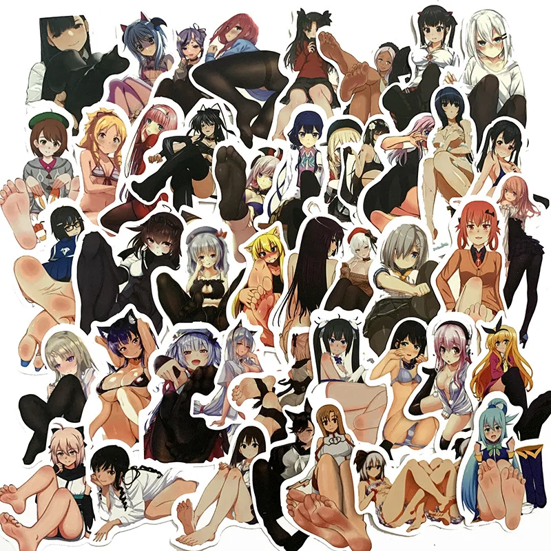 

50Pcs Cartoon feet sexy beauty stickers For Suitcase Skateboard Laptop Luggage Fridge Phone Car Styling DIY Decal Sticker