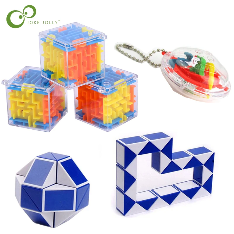 

3Pcs/lot Plastic Jigsaw Magic Ruler 3D Labyrinth Ball Walking Cube Brain Game Toys Educational Toys Passing Time Family Toys YJN