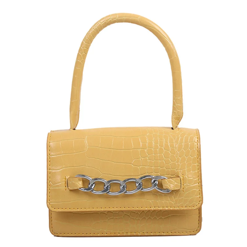 

Stone Pattern Retro Portable Small Women Bag 2021 New able Stylish Crossbody Shoulder Bag Simple Chain Small Square Bag