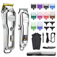 hatteker professional hair cutter mans hair clipper set metal electric cordless hair trimmer for barber lcd display hairdressing