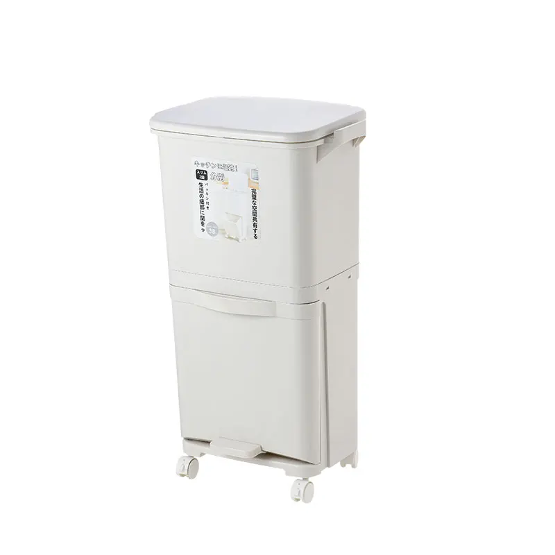 

38/42L Wet Dry Separation Garbage Can Pedal Storage Large Double Layers Trash Can Kitchen Waste Household Waste Bin 2/3 Layers
