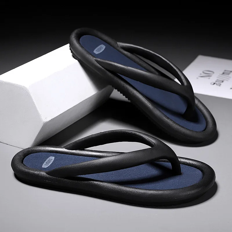 

Summer Home Men Flip Flops Slippers Black White Couples Lovers Shoes Non-slip Bathroom Slides Indoor Women Platform Slippers 44