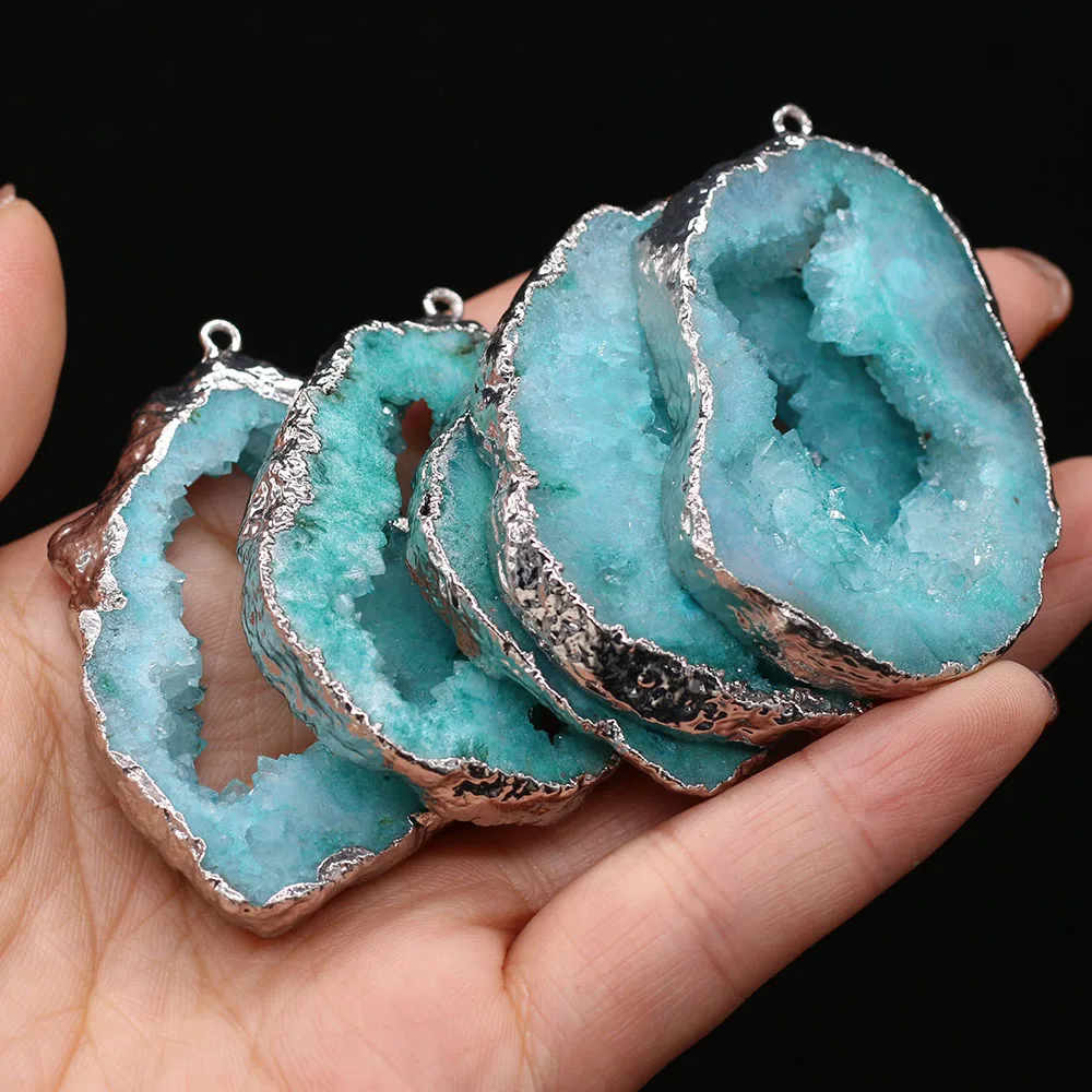 Натуральные драгоценные камни серебряные подвески из неправильного Агата для