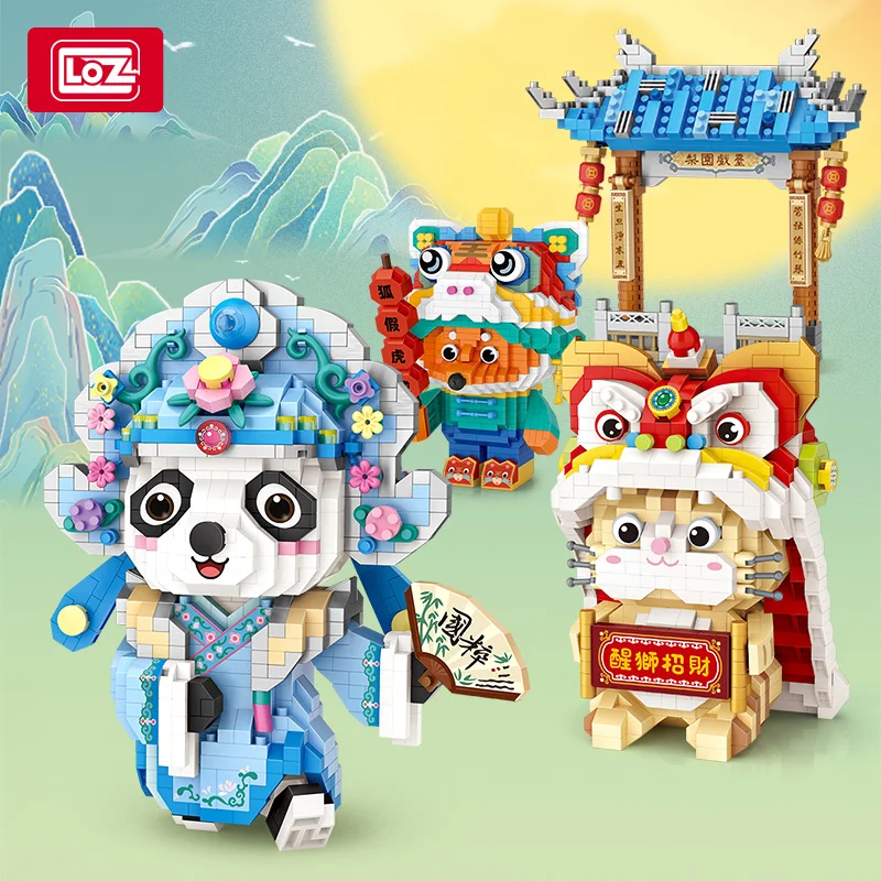 1000 шт. + LOZ строительные блоки с микро-животными креативные панда коллекционные