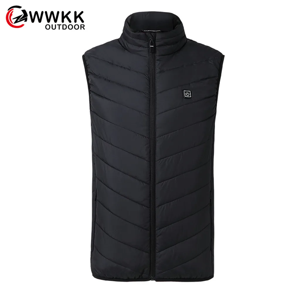 Новый мужской жилет WWKK для пеших прогулок с USB подогревом зимняя спортивная