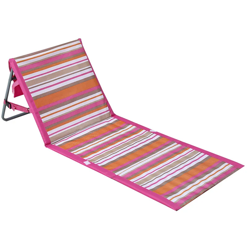 

Portable Folding Beach Lounge Chair Waterproof Camping Lounge Striped Fashion Outdoor Beach Mat Holiday Beach Chairs