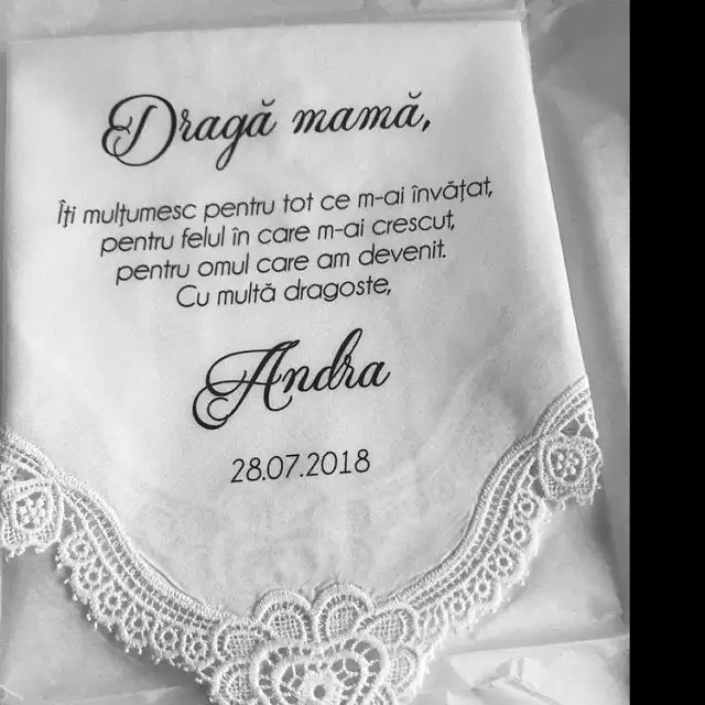 Носовой платок для матери невесты на любом языке носовой тещи Свадебный с