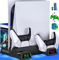 for ps5 dual controller charger vertical console cooling stand with fan fast charging station for sony playstation 5 digitaluhd
