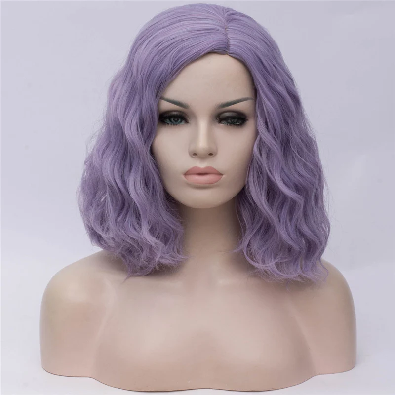 MSI Wigs женские розовые парики Короткие вьющиеся термостойкие 14 дюймов Синтетические волосы зеленый парик для черно-белых женщин косплей боб парики