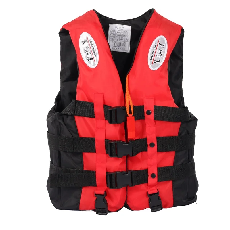 

Universal Outdoor Swimming Boating Skiing Driving Vest Survival Suit Polyester Life Jacket for Adult Children with Pipe S -XXXL