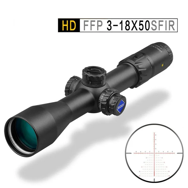 

34mm Tube Tacticle Riflescope First Focal Plane Illuminated .50BMG Discovery HD 3-18X50SFIR SLT FFP IR-MIL High Definition Glass