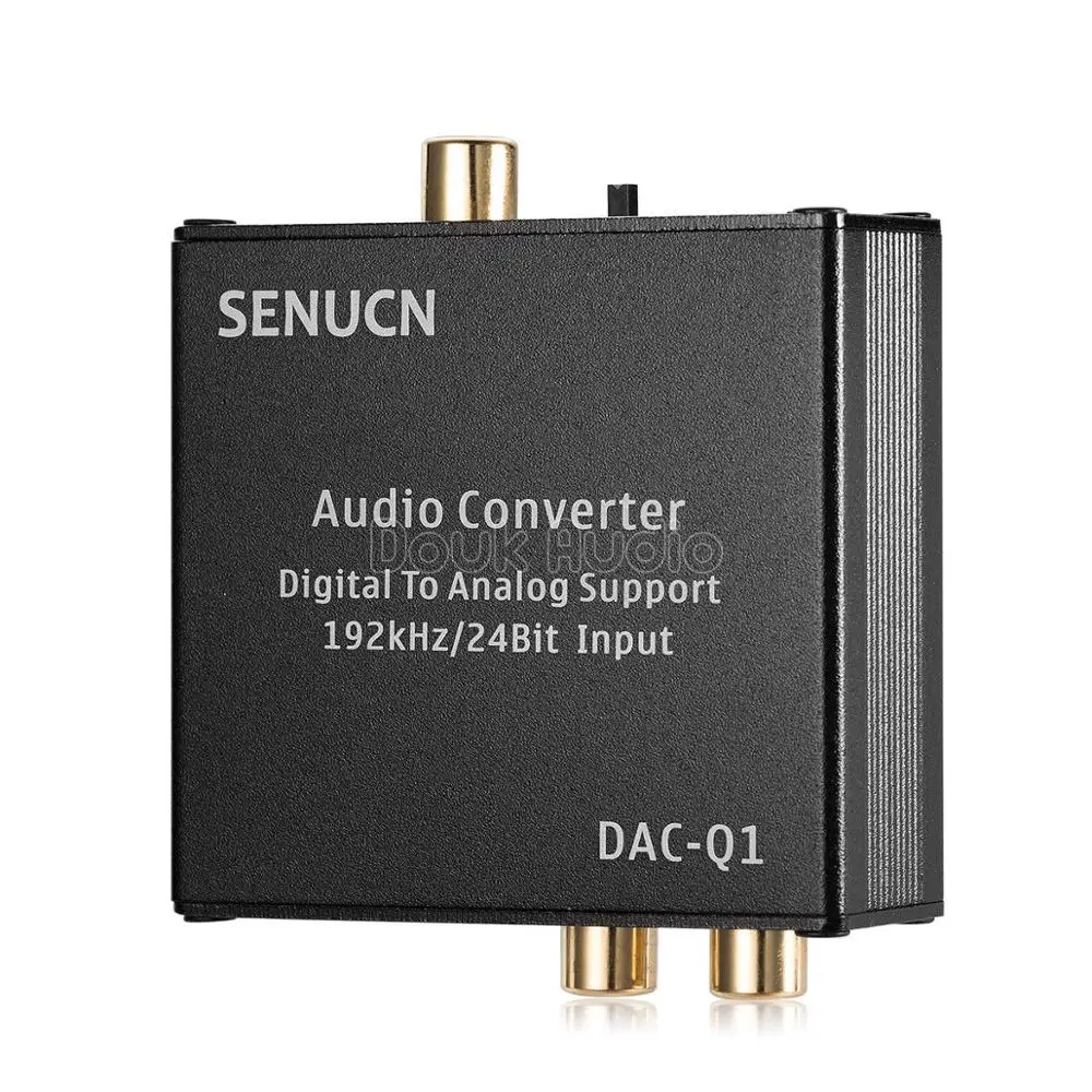 Douk аудио цифровой SPDIF Toslink в аналоговый AUX Стерео Аудио L/R RCA адаптер конвертер 192K - Цвет: Черный