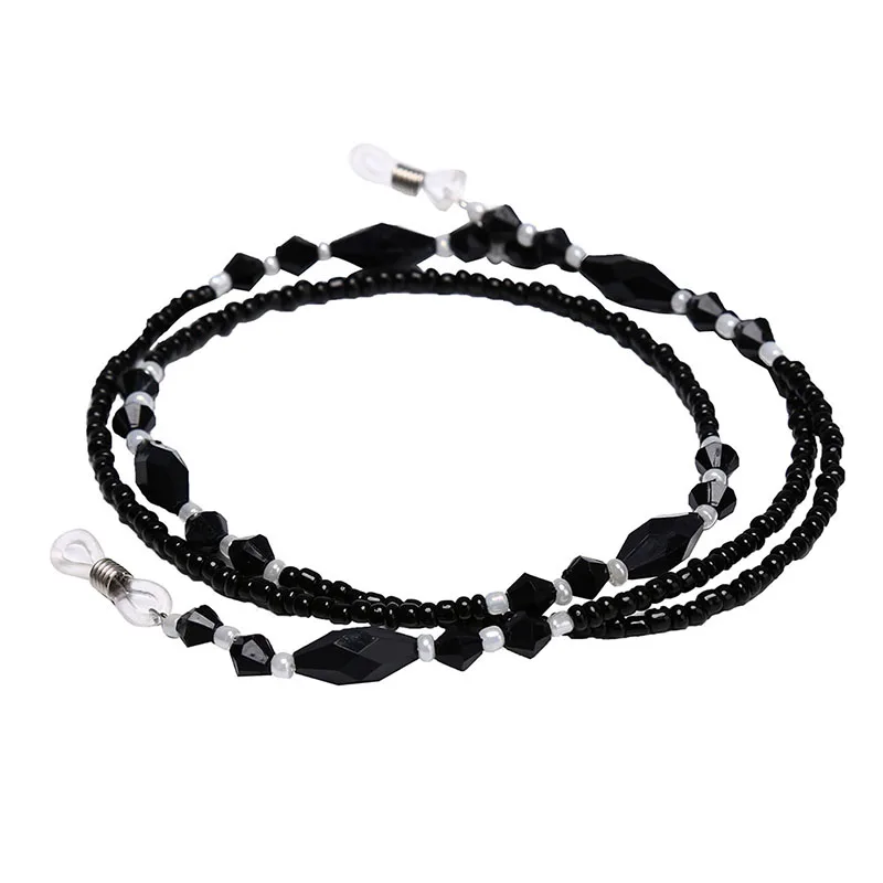 

Fashion Eyeglasses Chains Rope Black Acrylic Beads Chains Anti-slip Eye-wear Cord Holder Neck Strap Reading Glasses Rope 70cm