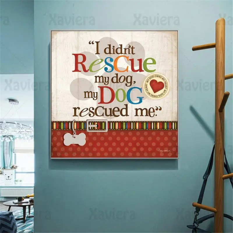 

Vintage Poster Dog Love Quotes Retro Abstract Painting Canvas Art Print Hanging Painting Home Decor Wall Art Mural Pictures