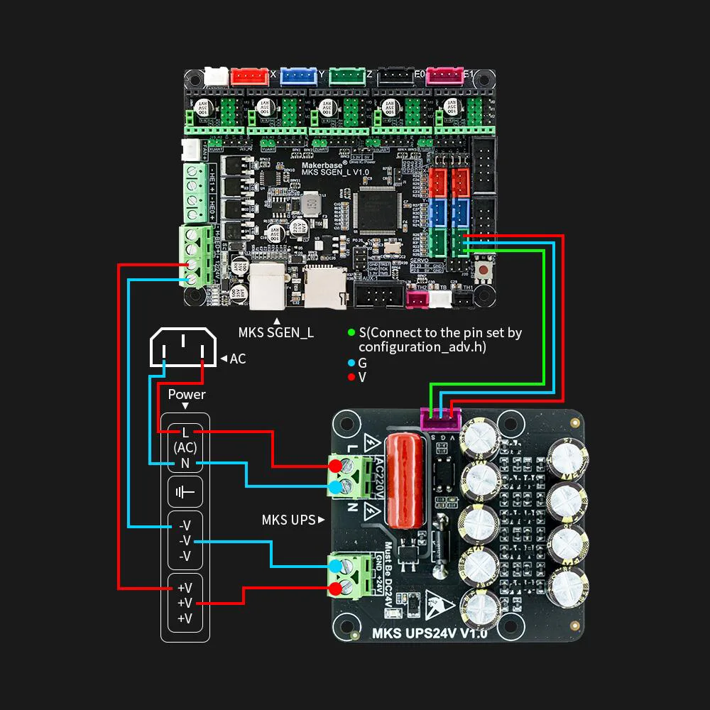 

Makerbase MKS UPS 12V 24V Module 3D Printer Parts Power Outage Detection Power Off Lift Z Axis