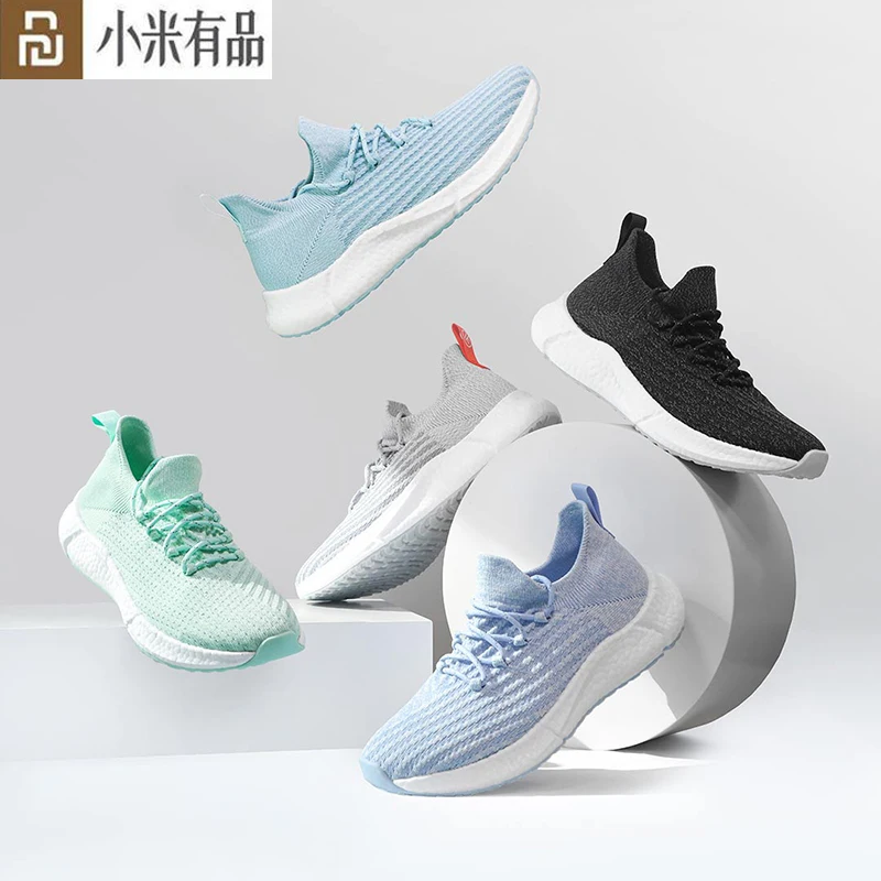 

Youpin FREETIE Sport Shoes Lightweight Flying Knit Upper Shock Absorption Rebound Sneakers TPR Wear-resistant Sneaker Shoes