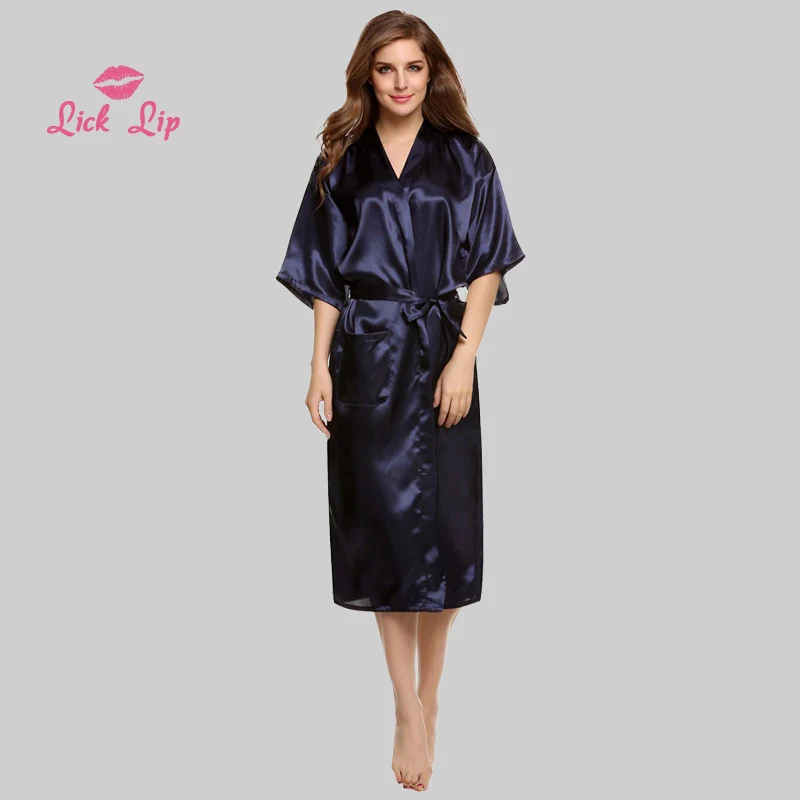 Халат-кимоно Женский Шелковый атласный 10 цветов | Женская одежда