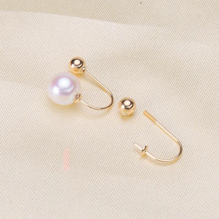 Exquisite Popular 18K Yellow Gold Earrings Mountings Settings AU750 Jewelry Findings for Pearls