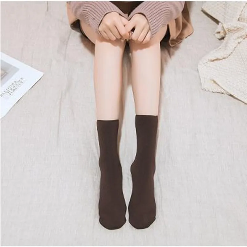 

Women/Men Winter Warm Thicken Thermal Socks Wool Cashmere Snow Black Skin Seamless Sock Velvet Soft Boots Floor Sleeping Socks