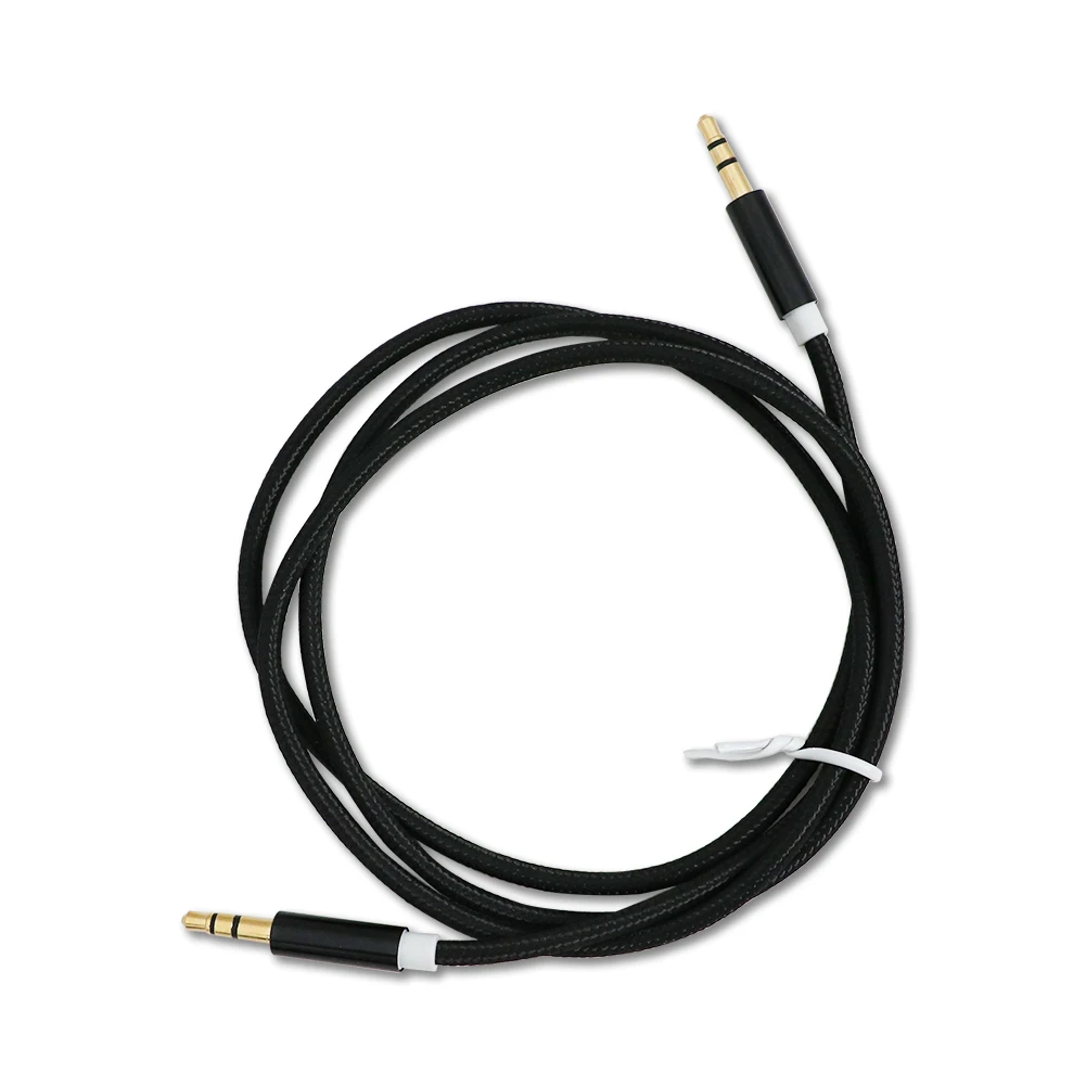 Nylon Jack Audio Cable 3.5 mm to 3.5mm Aux Cable 2m 3m Male to Male Kabel Gold Plug Car Aux Cord for Phone