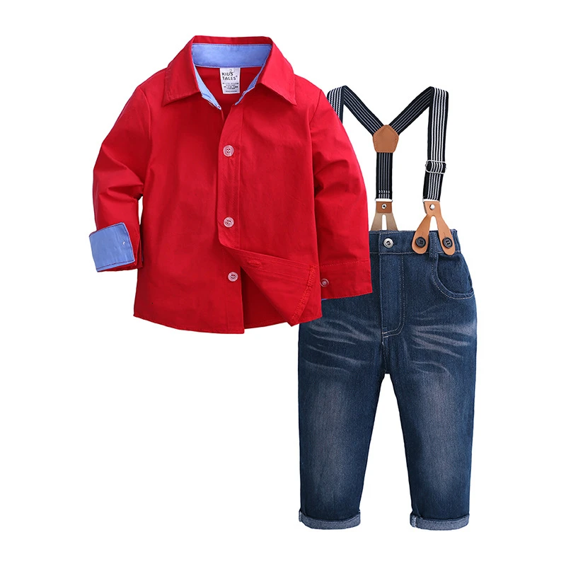 Официальная осенняя одежда для мальчиков Infantil рубашка с длинными рукавами штаны