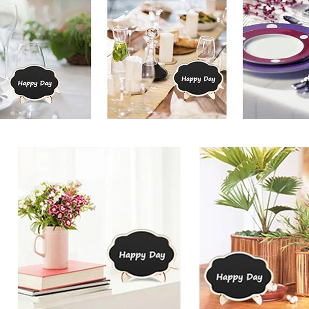 Мини дощатые черные тарелки легко стирающиеся 10 шт. Деревянные маленькие дощатки