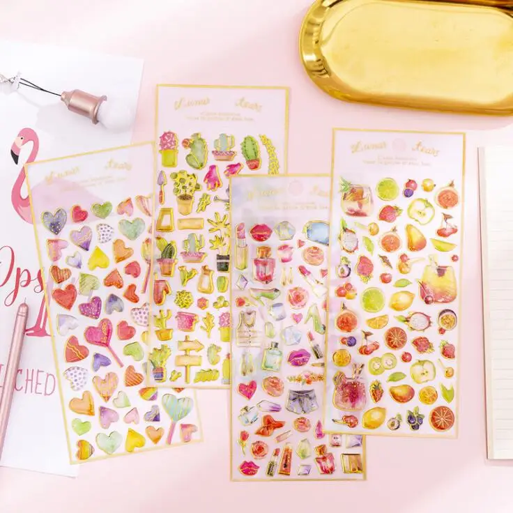 Новое поступление 2 шт./партия корейские милые десертные наклейки со стразами
