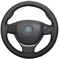 non slip durable black natural leather car steering wheel cover for bmw f10 2014 520i 528i 2013 2014 730li 740li 750li