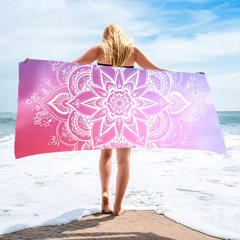 Microfiber Printed Beach Towel Soft Lint Ecofriendly Cloth Camping Comfortable Hiking Swimming Beach Bath Towel