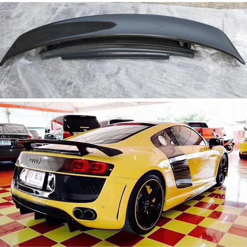 

REAL Carbon Fiber Spoiler For Audi R8 V8 V10 GT 2007 2008 2009 2010 2011 2012 2013 2014 2015 High Quality Wing Lip Spoilers