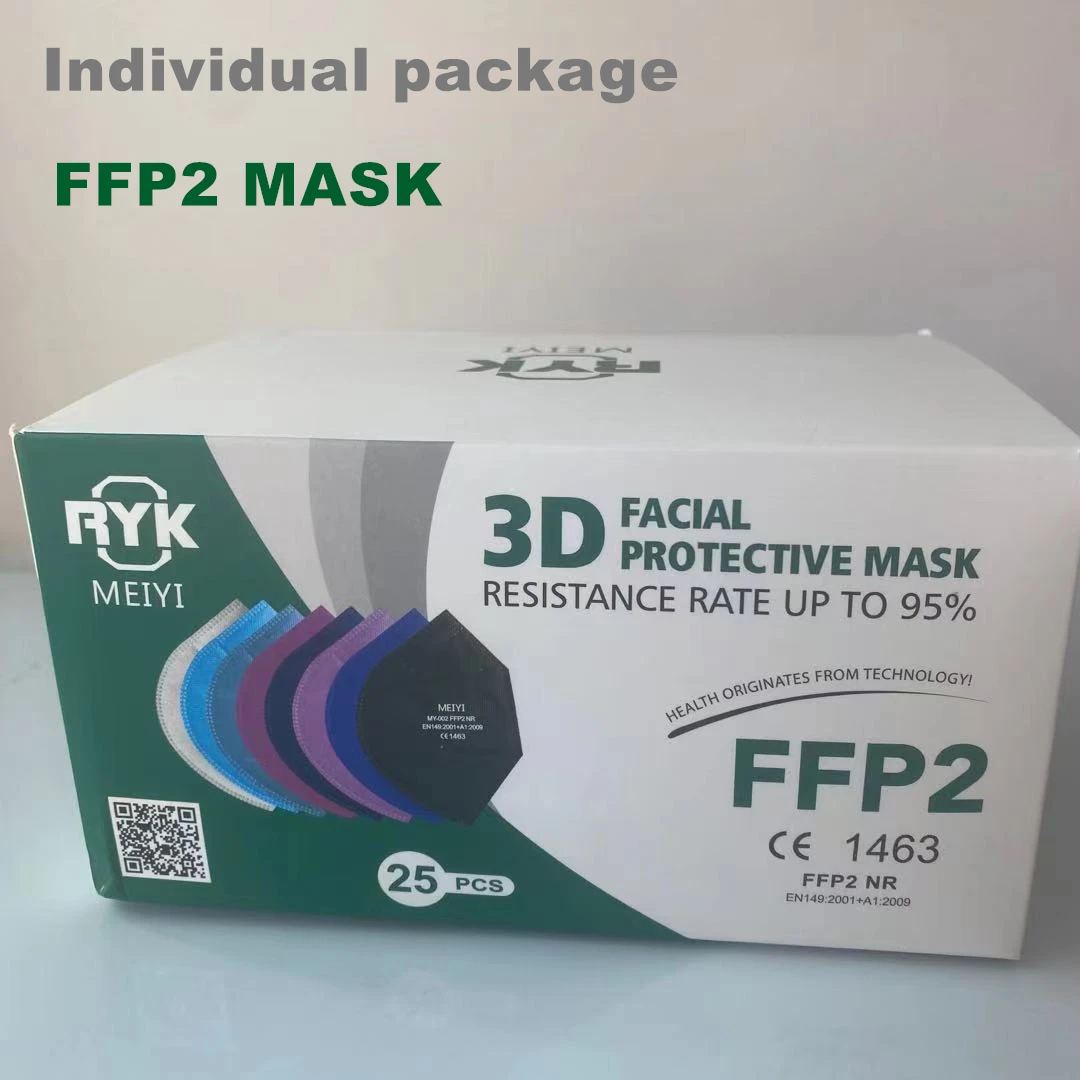 

5-слойная цветная маска для лица aldult FFP2 CE, пылезащитная дышащая респираторная маска ffp2, защитная маска FFP2, маска с фильтром